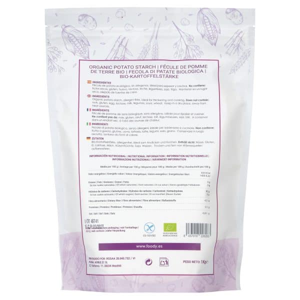 Fécula Almidón de patata - sin gluten, ecológica - MOARA 1kg - Imagen 7