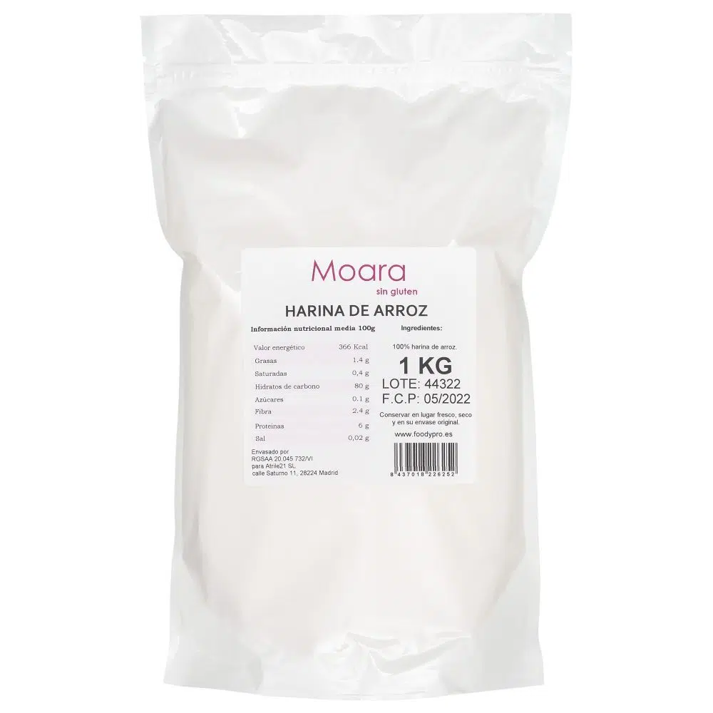 Harina de arroz - sin gluten- MOARA 1kg