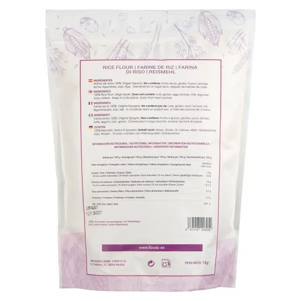 Harina de arroz - sin gluten- MOARA 1kg - Imagen 2