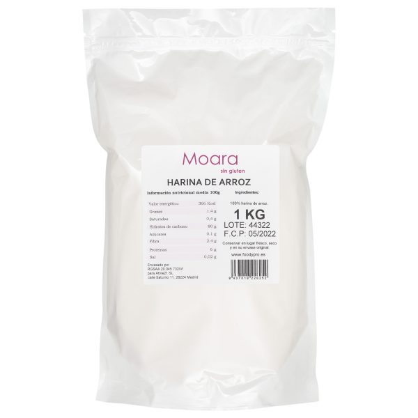 Harina de arroz - sin gluten- MOARA 1kg