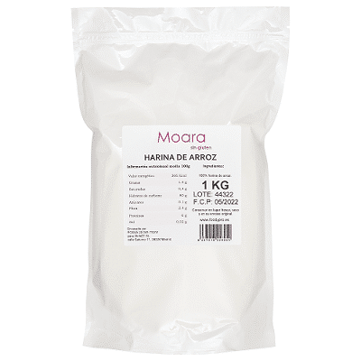 Harina de arroz - sin gluten- MOARA 1kg