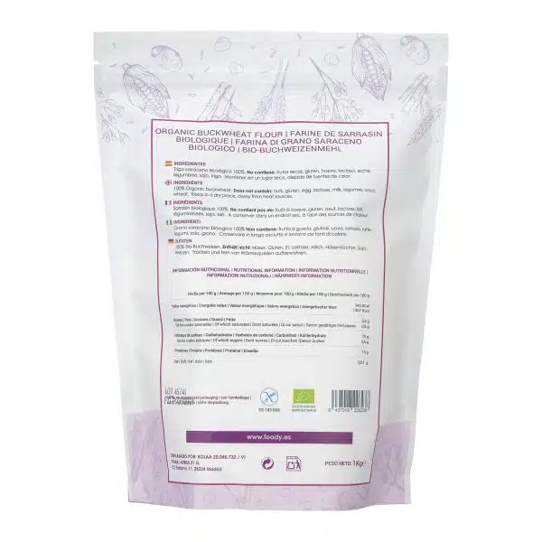 Harina de trigo sarraceno ecológica- sin gluten-  MOARA 1kg - Imagen 6