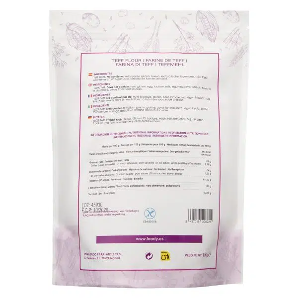 Harina de Teff - sin gluten - MOARA 1kg 2 Harina de Teff - sin gluten - MOARA 1kg - Imagen 2
