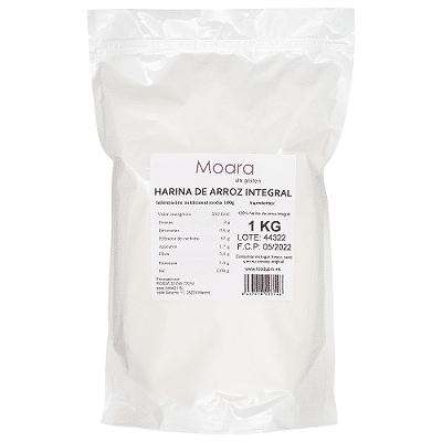 Harina de arroz integral -sin gluten- MOARA 1kg