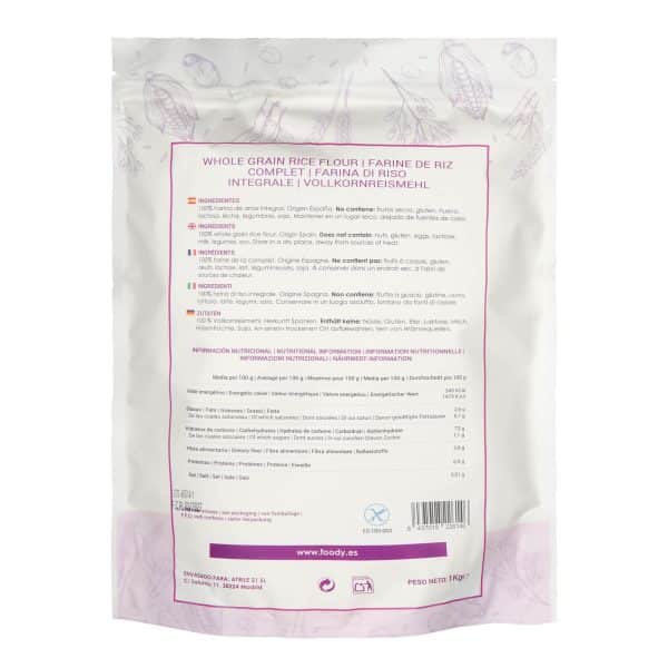 Harina de arroz integral -sin gluten- MOARA 1kg - Imagen 3