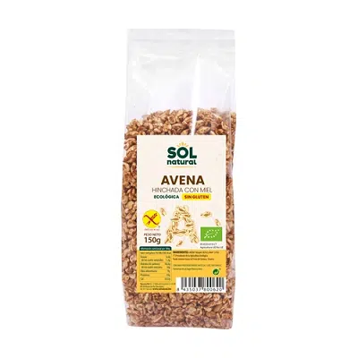 Avena hinchada con miel - sin gluten -  SOL NATURAL 150g