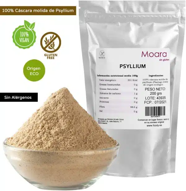 Psyllium - sin gluten-  MOARA 200g - Imagen 3