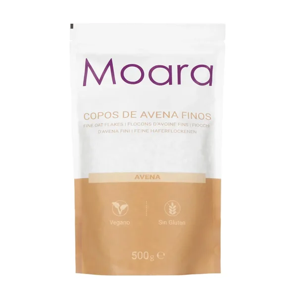 PACK AHORRO - 5 Copos de Avena Finos Integrales Ecológicos de 500g - sin gluten- MOARA