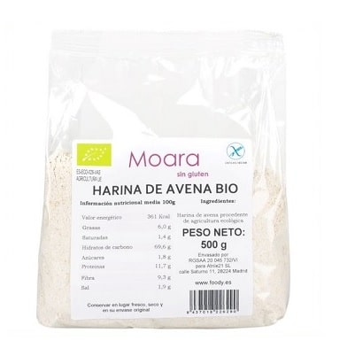 Harina de avena integral sin gluten Bio