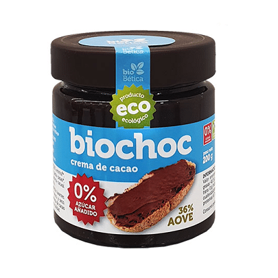 biochoc crema cacao para untar sin azucar sin gluten sin leche sin huevo