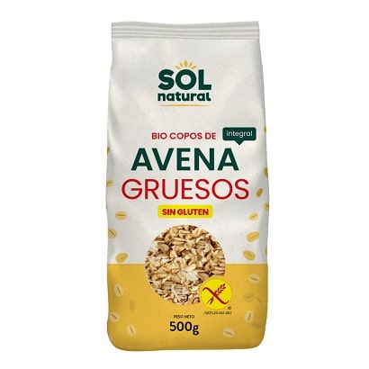 Copos Gruesos De Avena Bio - sin gluten - SOLNATURAL 500g