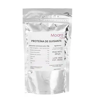 Proteína aislada de Guisante  80% en polvo – sin gluten, vegana – MOARA 200g