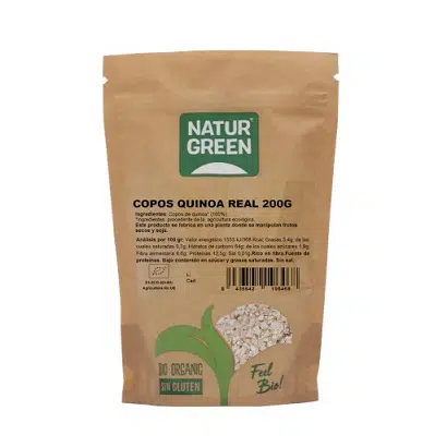 Copos de Quinoa Real ecológicos sin gluten NATURGREEN 200g