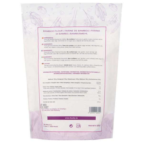 Fibra - Harina de Bambu -sin gluten- MOARA - Especial Keto I Low Carb 500g 2 Fibra - Harina de Bambu -sin gluten- MOARA - Especial Keto I Low Carb 500g - Imagen 2