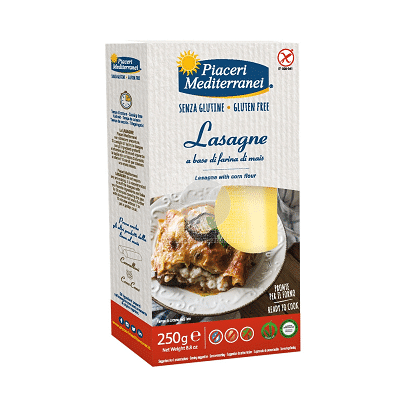 Placas de Lasaña de Maíz - sin gluten - PIACERI MEDITERRANEI 250g