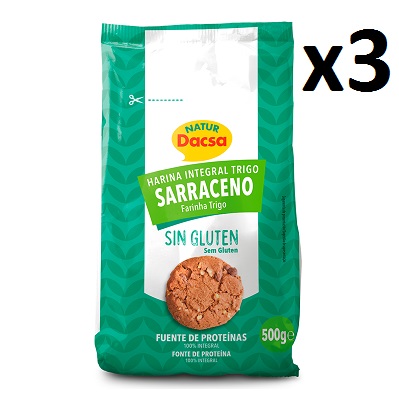 PACK AHORRO 3 Harina de trigo sarraceno - sin gluten - NATUR DACSA 500g