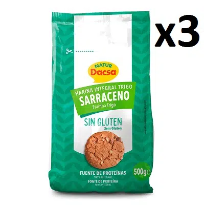 PACK AHORRO 3 Harina de trigo sarraceno - sin gluten - NATUR DACSA 500g 1 PACK AHORRO 3 Harina de trigo sarraceno - sin gluten - NATUR DACSA 500g