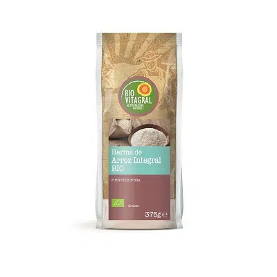 Harina de arroz integral ecológico sin gluten BIOVITAGRAL 375 g