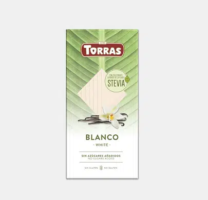Chocolate Blanco Stevia -sin azúcar - TORRAS 100g