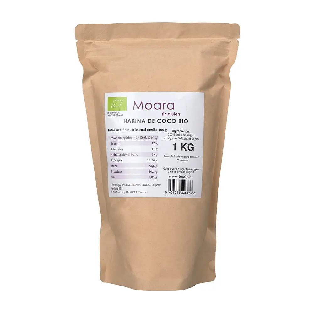 Harina de Coco ecológica - sin gluten - MOARA 1kg