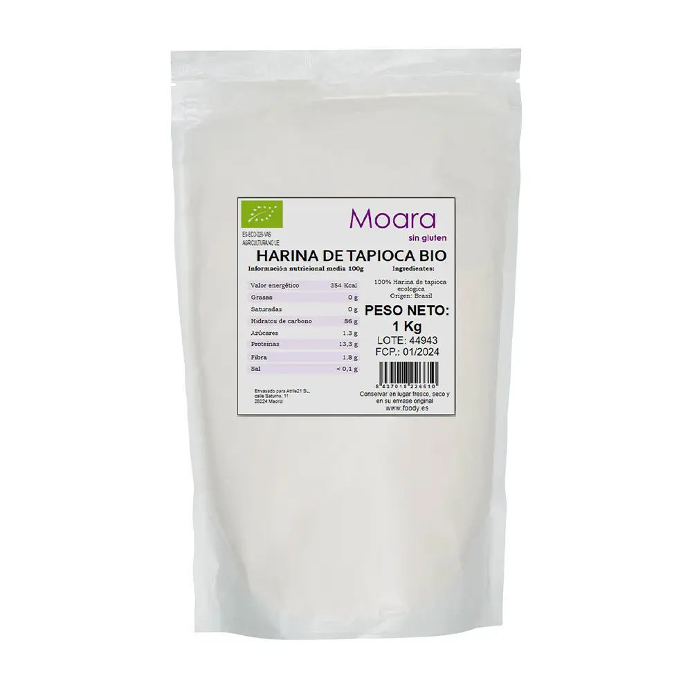 Harina de tapioca, yuca, mandioca, ecológica - sin gluten - MOARA 1kg