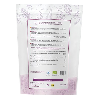 Harina de tapioca, yuca, mandioca, ecológica - sin gluten - MOARA 1kg 3 Harina de tapioca, yuca, mandioca, ecológica - sin gluten - MOARA 1kg - Imagen 3