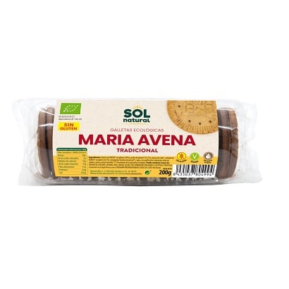 Marias de avena  tradicionales - sin gluten, bio - SOL NATURAL 200g