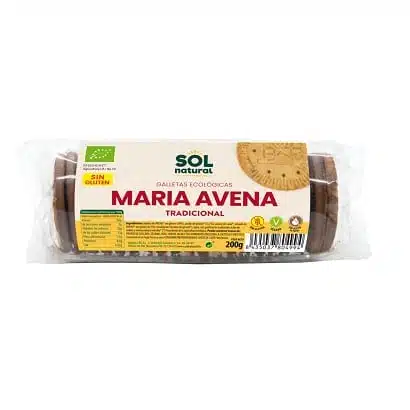Marias de avena  tradicionales - sin gluten, bio - SOL NATURAL 200g