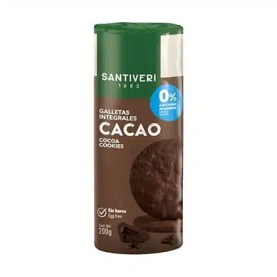 Galletas integrales de cacao - sin azúcar - SANTIVERI 200g