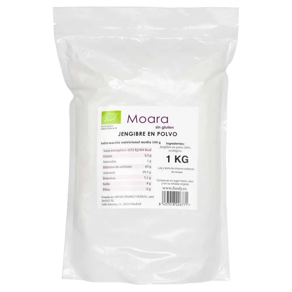 Jengibre en polvo ecológico - sin gluten - MOARA  1kg