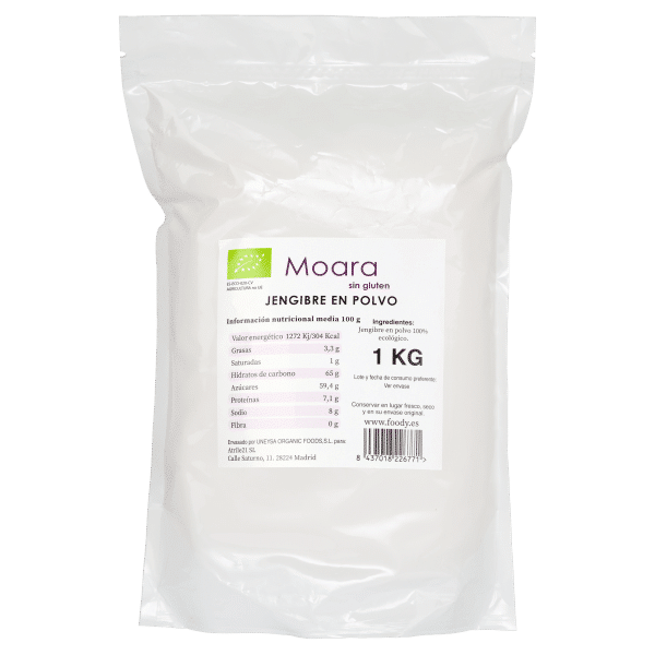 Jengibre en polvo ecológico - sin gluten - MOARA  1kg