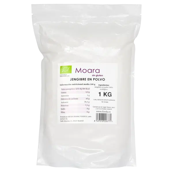 Jengibre en polvo ecológico - sin gluten - MOARA  1kg