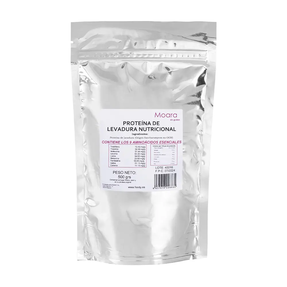 Proteina de Levadura Nutricional - Yeast Protein - sin gluten -  MOARA 500g CADUCIDAD 31-05-2025