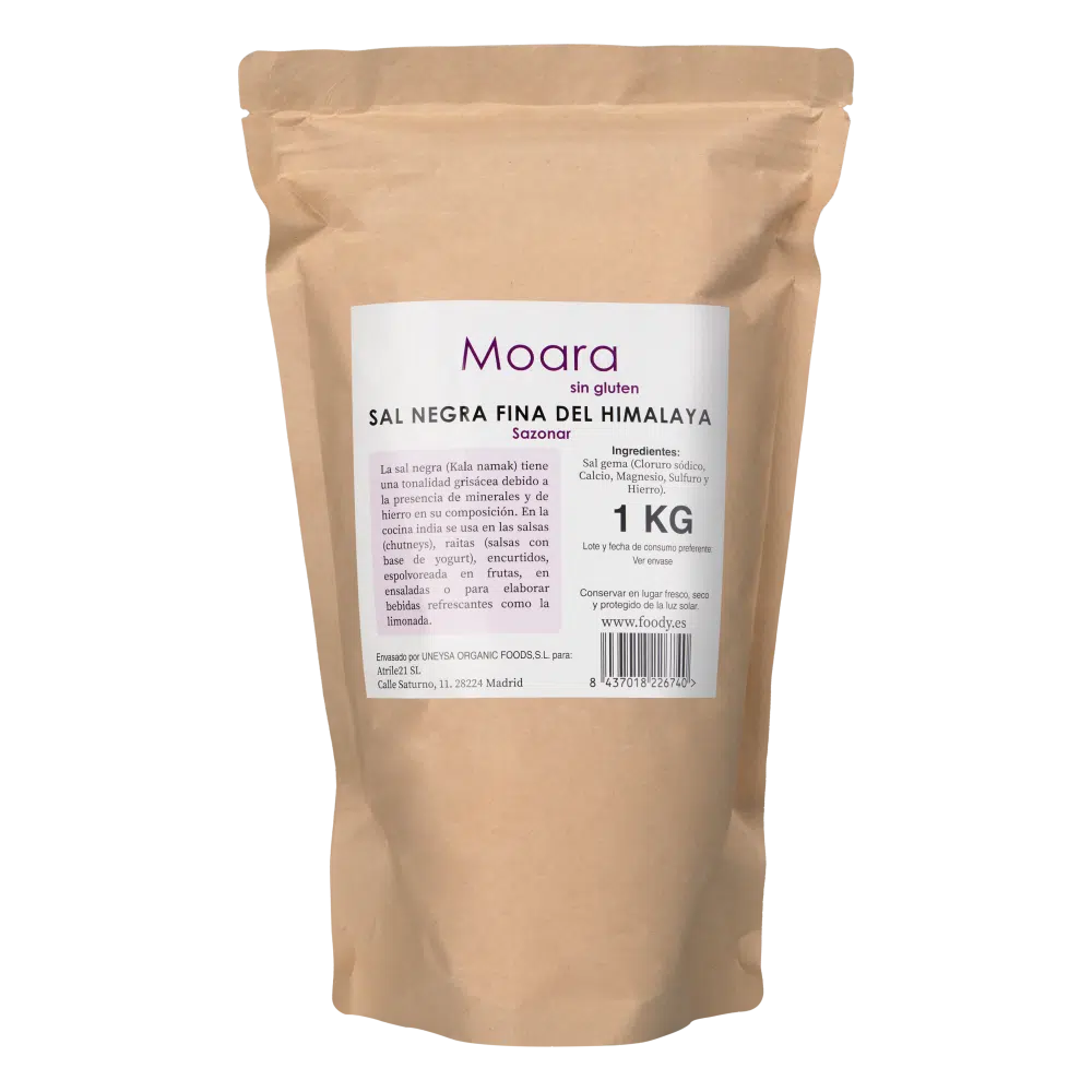 Sal negra fina del Himalaya - sin gluten - MOARA 1Kg