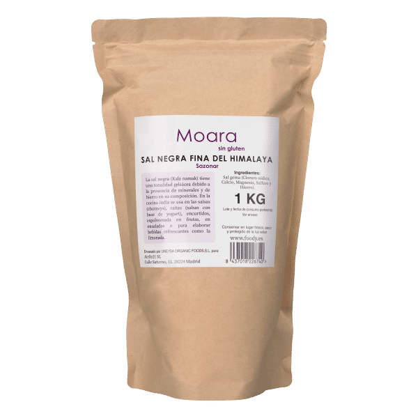Sal negra fina del Himalaya - sin gluten - MOARA 1Kg
