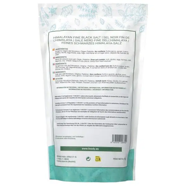 Sal negra fina del Himalaya - sin gluten - MOARA 1Kg - Imagen 3