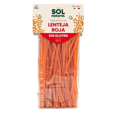 Tagliatelle de lenteja roja bio - sin gluten - SOL NATURAL 250g