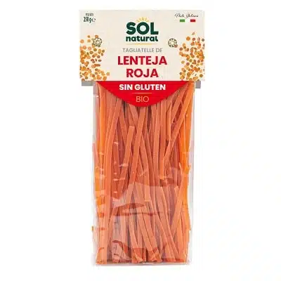 Tagliatelle de lenteja roja bio - sin gluten - SOL NATURAL 250g