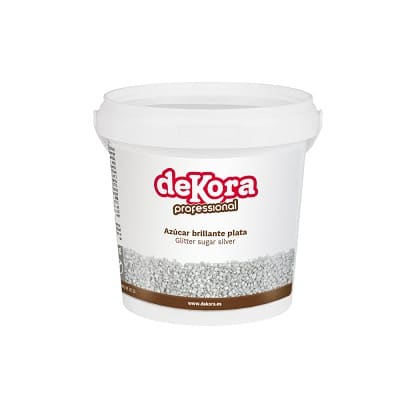 Azúcar brillante color Plata - Sin Gluten - DEKORA 700g