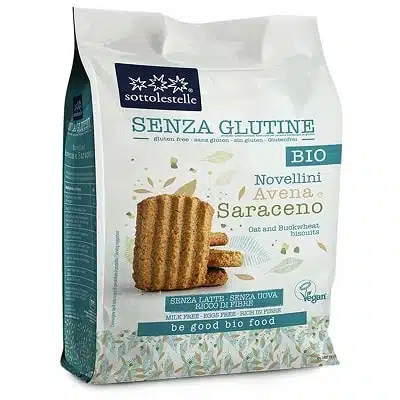 Galletas Novellini de avena y trigo sarraceno -sin gluten, ecológicas - SOTTOLESTELLE 250g CADUCIDAD 09-05-2025