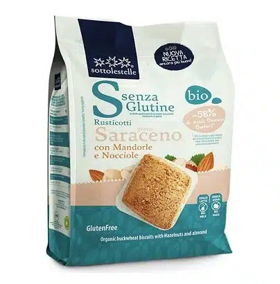 Galletas de trigo sarraceno con avellanas y almendras -sin gluten, ecológicas- SOTTOLESTELLE 250g
