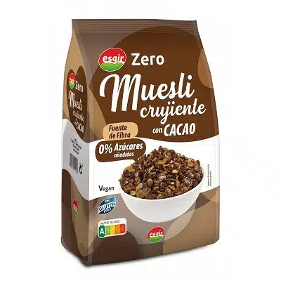 Muesli Zero con cacao– sin azúcar, sin gluten – ESGIR 300g