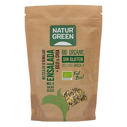 Mezcla 6 Semillas con bayas de goji Bio - sin gluten - NATURGREEN 225g