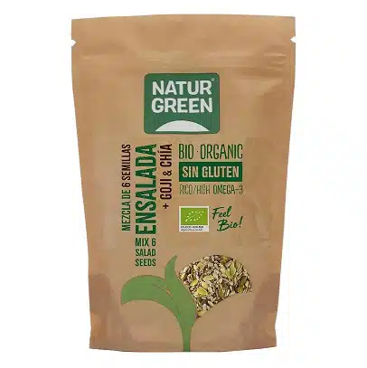 Mezcla 6 Semillas con bayas de goji Bio - sin gluten - NATURGREEN 225g