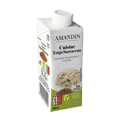 Crema para cocinar de trigo sarraceno - Sin Gluten - AMANDIN 200ml