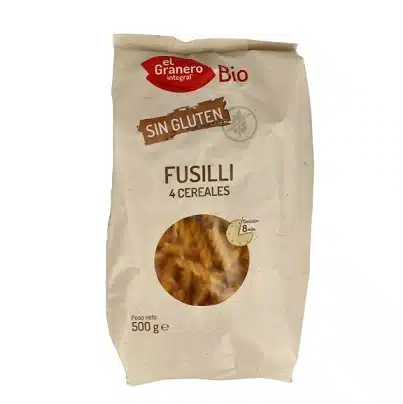 Fusilli Espirales 4 cereales bio - sin gluten - EL GRANERO INTEGRAL 500g