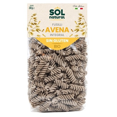 Fusilli Espirales de avena integral Bio - sin gluten - SOL NATURAL 250g