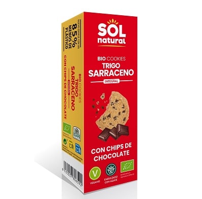 Galleta de trigo sarraceno con chips de chocolate bio - SOL NATURAL 170g