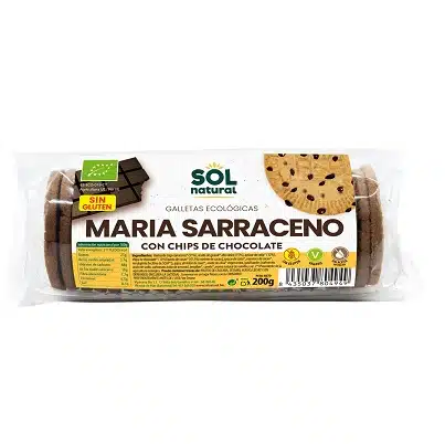 Marias de trigo sarraceno con chips de chocolate - sin gluten, bio - SOL NATURAL 200g