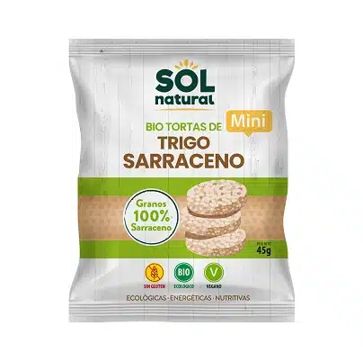 Tortitas MINI de trigo sarraceno - sin gluten -  SOL NATURAL 45g OFERTA ESPECIAL